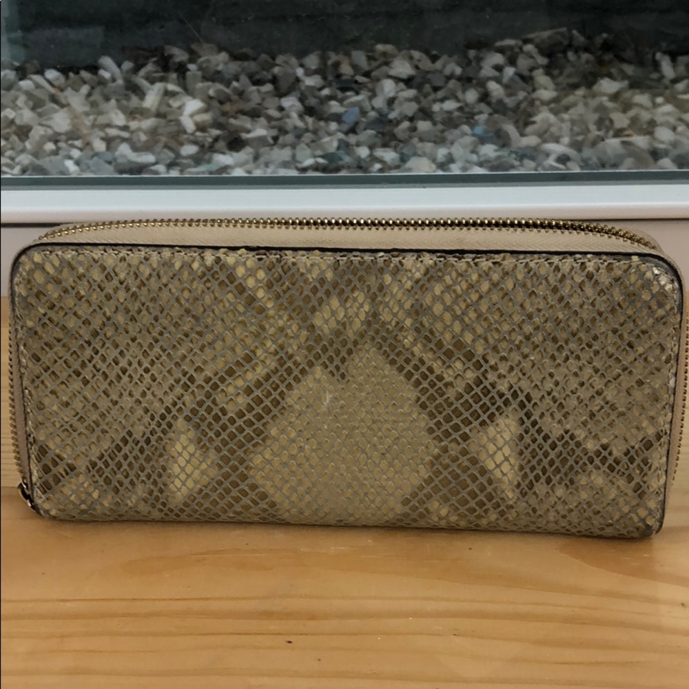Michael Kors Python Leather Gold Wallet Clutch - image 6